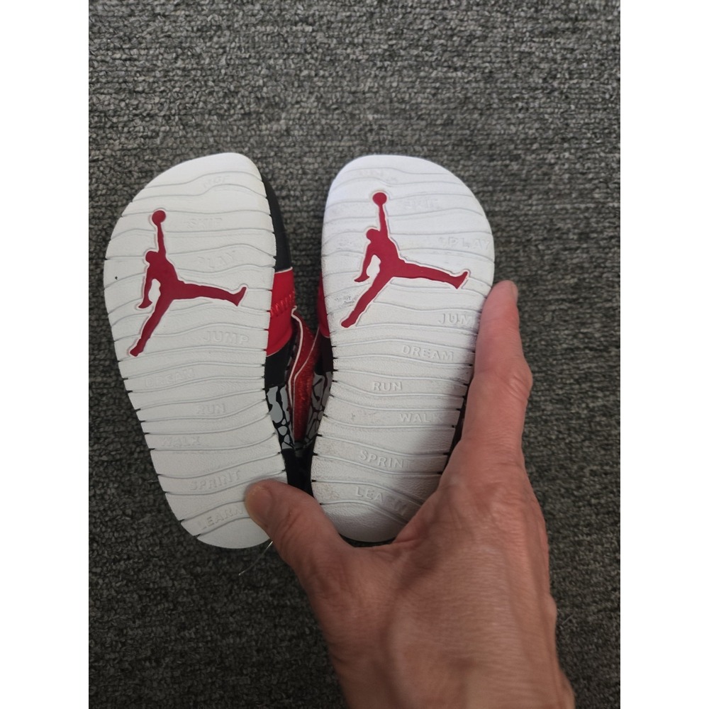 Nike Air Jordan Kid's Flare Strappy Sandals Red/Gray/Black Sz8 C - Picture 5 of 6